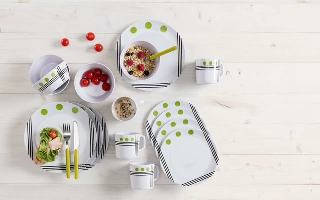 Berger Dots Melamin Geschirr-Set 16-tlg. Grün 3 Berger Dots Melamin Geschirr-Set 16-tlg. Grün