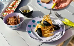 Berger Dots Melamin Geschirr-Set 16-tlg. Blau -Zelte Store 260273 1859640 1